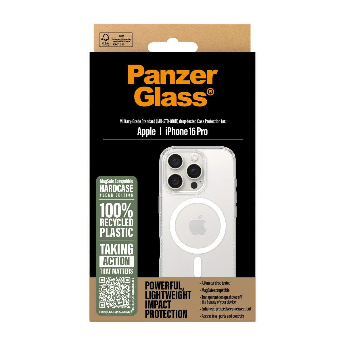 PanzerGlass iPhone 16 Pro Skal HardCase MagSafe Transparent