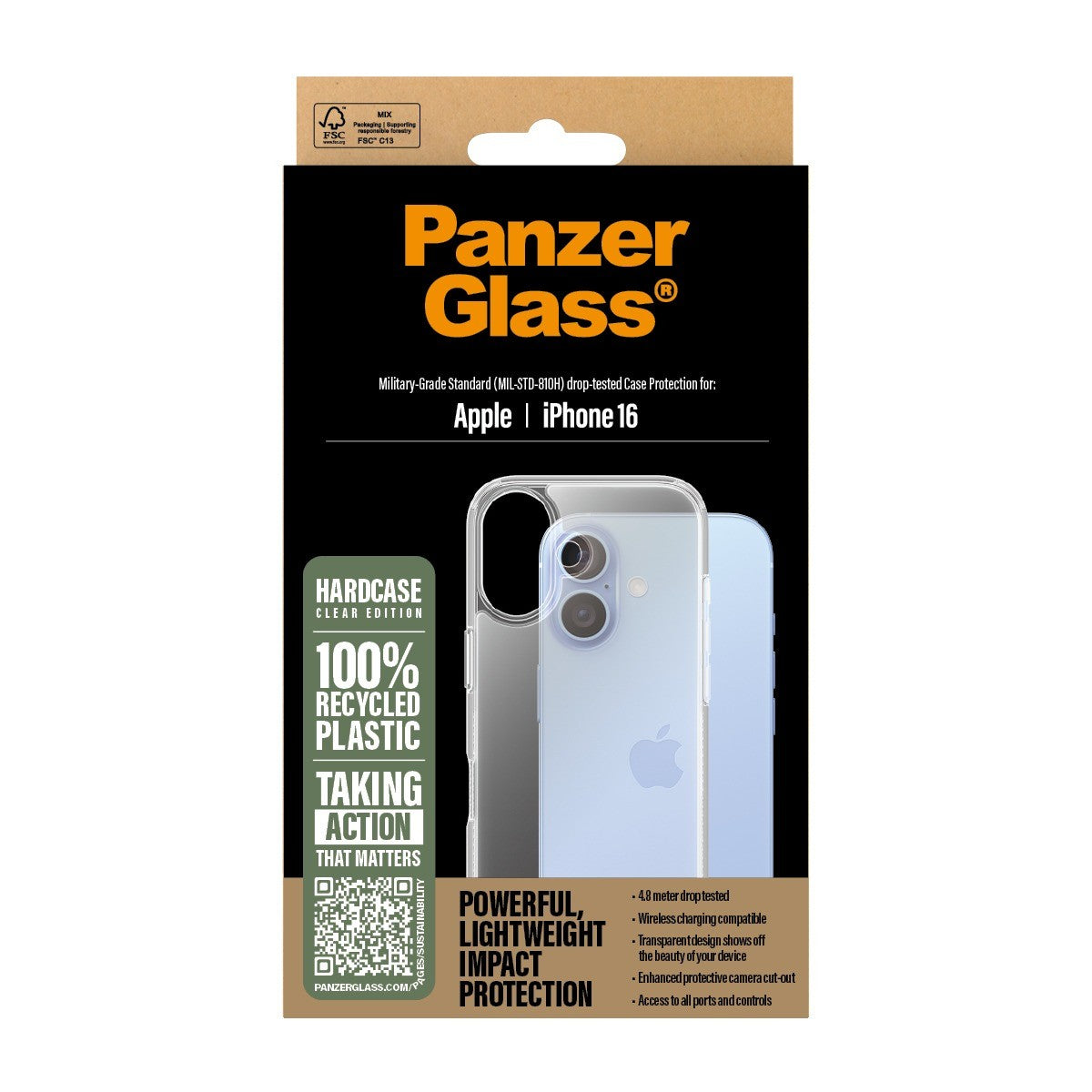 PanzerGlass iPhone 16 Skal HardCase Transparent
