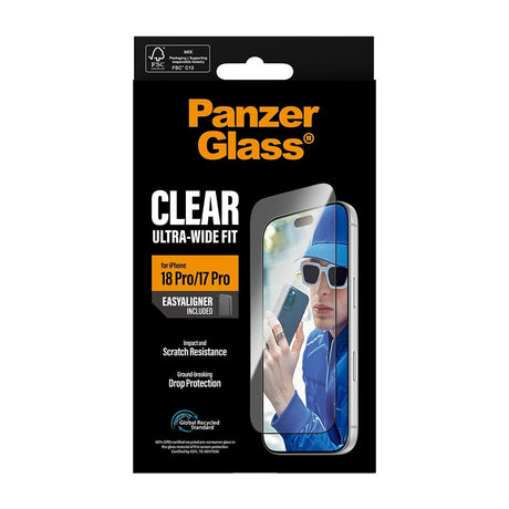 PanzerGlass iPhone 17 Pro/iPhone 18 Pro Skärmskydd Ultra-Wide Fit EasyAligner