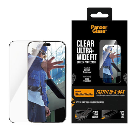 PanzerGlass iPhone 17 Pro Max/iPhone 18 Pro Max Skärmskydd Ultra-Wide Fit Clear Fastfit