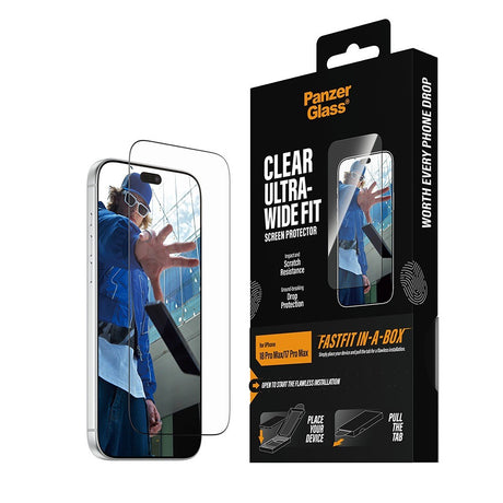 PanzerGlass iPhone 17 Pro Max/iPhone 18 Pro Max Skärmskydd Ultra-Wide Fit Clear Fastfit