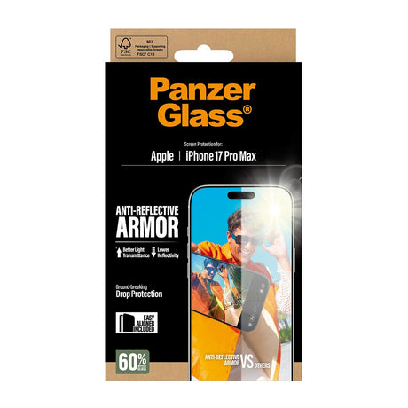 PanzerGlass iPhone 17 Pro Max Skärmskydd Ultra-Wide Fit Anti-reflective EasyAligner