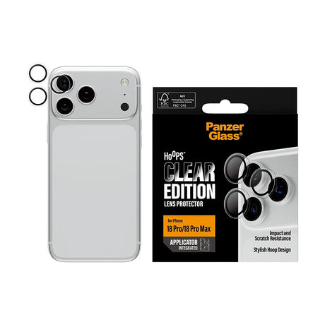 PanzerGlass iPhone 18 Pro/iPhone 18 Pro Max Kameraskydd Hoops Transparent