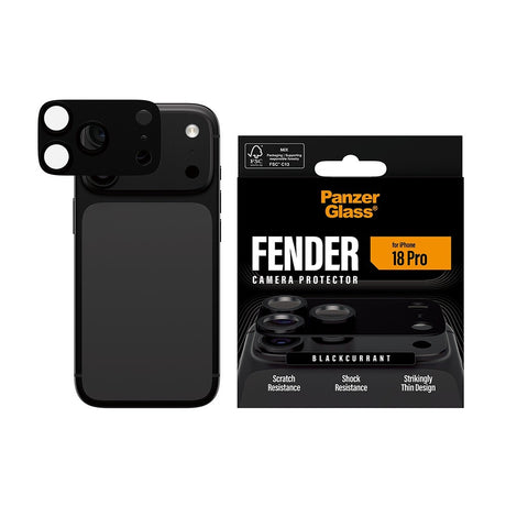 PanzerGlass iPhone 18 Pro Kameraskydd Fender Blackcurrant