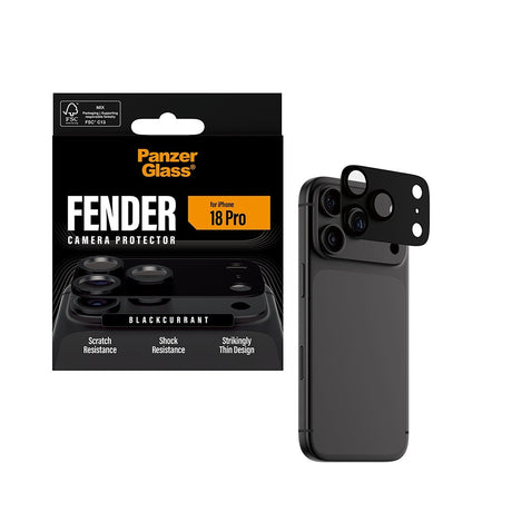 PanzerGlass iPhone 18 Pro Kameraskydd Fender Blackcurrant