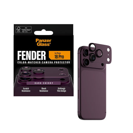 PanzerGlass iPhone 18 Pro Kameraskydd Fender Cherry
