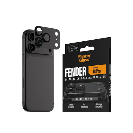 PanzerGlass iPhone 18 Pro Kameraskydd Fender Grå