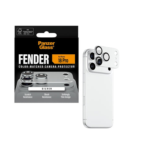 PanzerGlass iPhone 18 Pro Kameraskydd Fender Silver