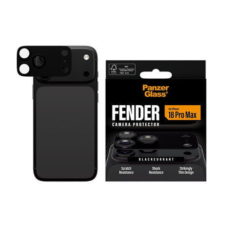 PanzerGlass iPhone 18 Pro Max Kameraskydd Fender Blackcurrant