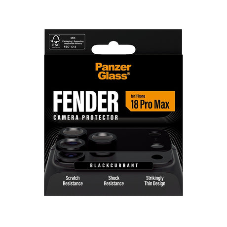 PanzerGlass iPhone 18 Pro Max Kameraskydd Fender Blackcurrant