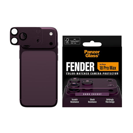 PanzerGlass iPhone 18 Pro Max Kameraskydd Fender Cherry