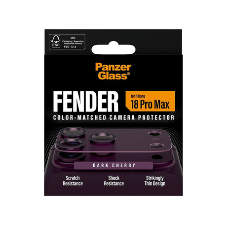 PanzerGlass iPhone 18 Pro Max Kameraskydd Fender Cherry