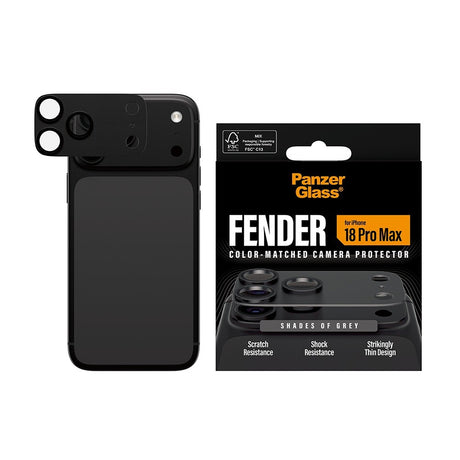 PanzerGlass iPhone 18 Pro Max Kameraskydd Fender Grå