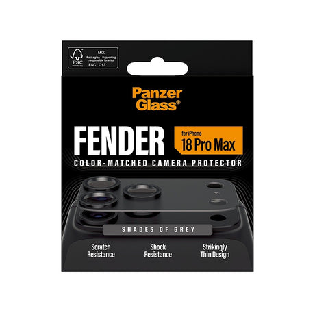 PanzerGlass iPhone 18 Pro Max Kameraskydd Fender Grå
