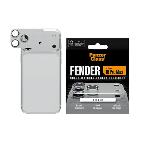 PanzerGlass iPhone 18 Pro Max Kameraskydd Fender Silver