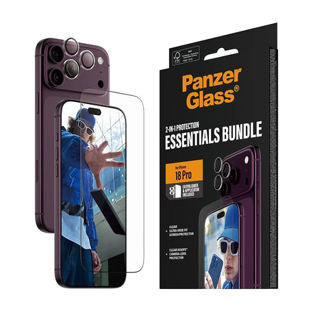 PanzerGlass iPhone 18 Pro Max Skärmskydd & Kameraskydd 2-in-1 Essentials Bundle