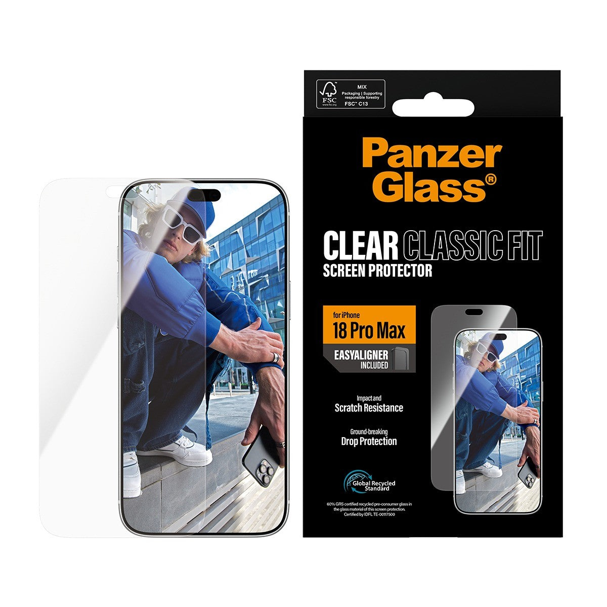 PanzerGlass iPhone 18 Pro Max Skärmskydd Classic Fit EasyAligner