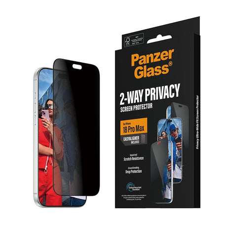 PanzerGlass iPhone 18 Pro Max Skärmskydd Ultra-Wide Fit Privacy EasyAligner