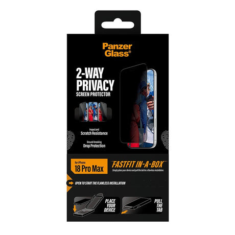 PanzerGlass iPhone 18 Pro Max Skärmskydd Ultra-Wide Fit Privacy Fastfit