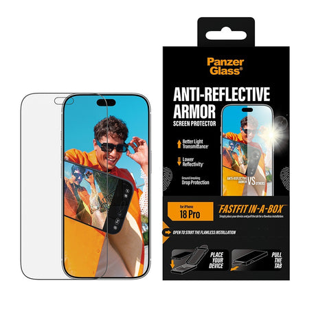 PanzerGlass iPhone 18 Pro Skärmskydd Anti-reflective Armor Fastfit