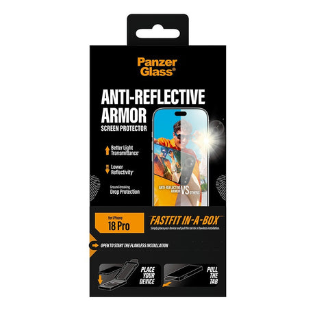 PanzerGlass iPhone 18 Pro Skärmskydd Anti-reflective Armor Fastfit