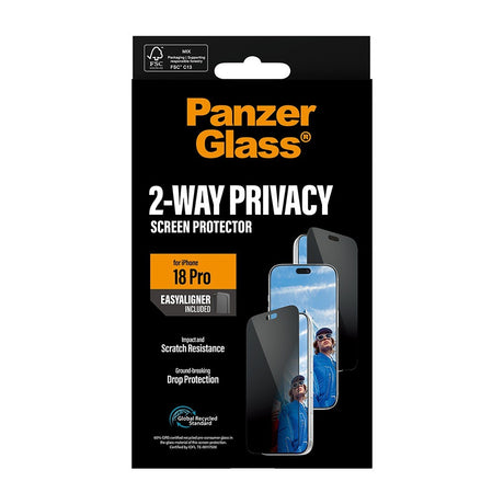 PanzerGlass iPhone 18 Pro Skärmskydd Ultra-Wide Fit Privacy EasyAligner