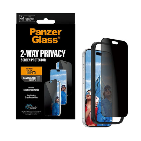 PanzerGlass iPhone 18 Pro Skärmskydd Ultra-Wide Fit Privacy EasyAligner