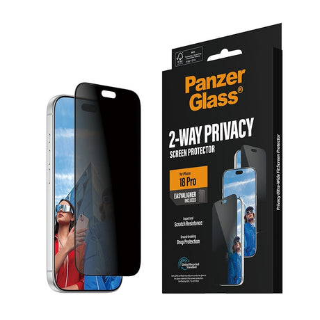 PanzerGlass iPhone 18 Pro Skärmskydd Ultra-Wide Fit Privacy EasyAligner