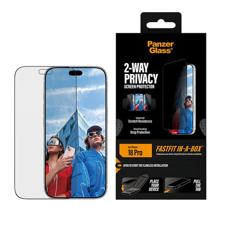 PanzerGlass iPhone 18 Pro Skärmskydd Ultra-Wide Fit Privacy Fastfit