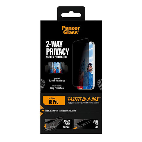 PanzerGlass iPhone 18 Pro Skärmskydd Ultra-Wide Fit Privacy Fastfit