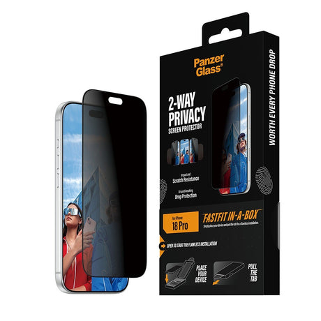 PanzerGlass iPhone 18 Pro Skärmskydd Ultra-Wide Fit Privacy Fastfit