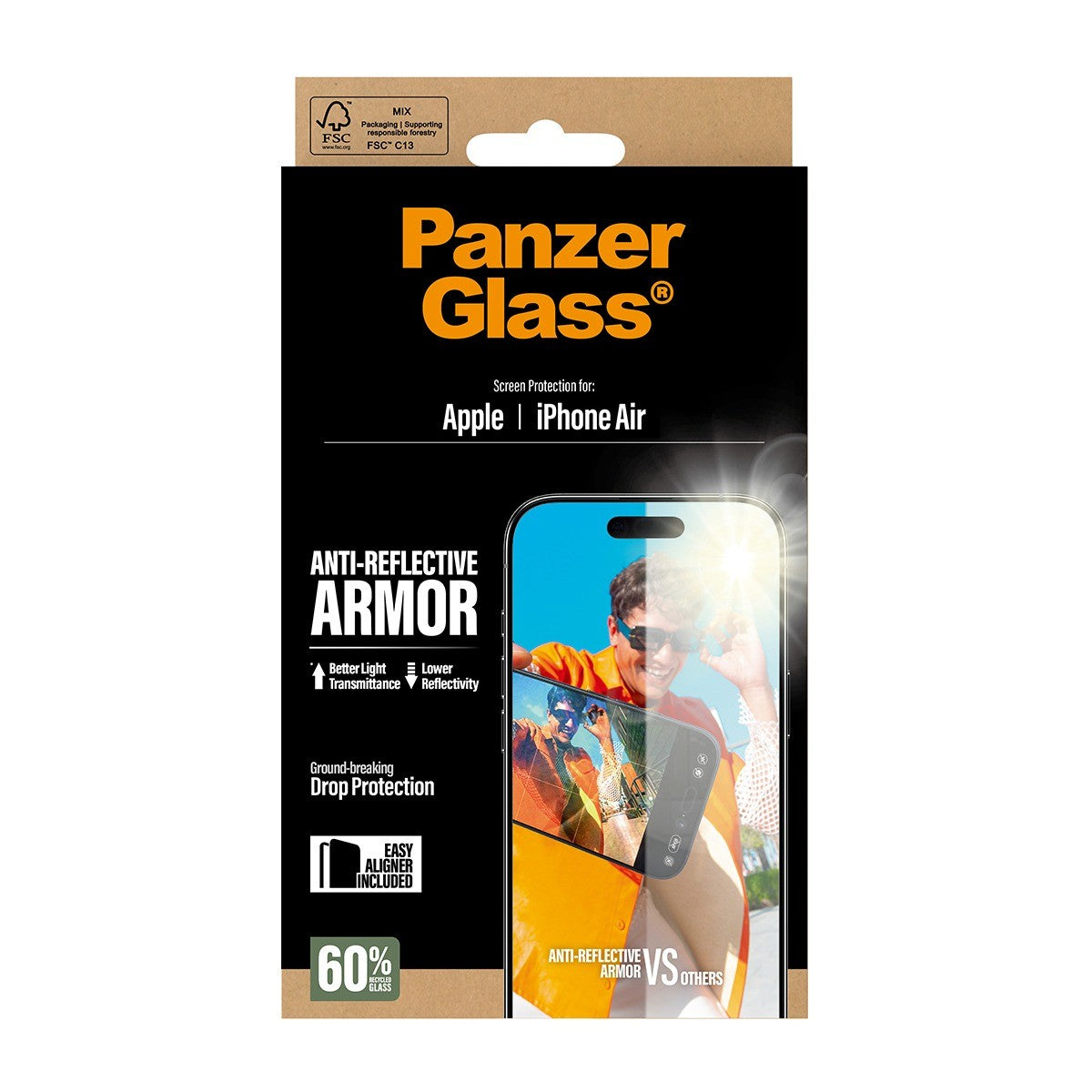 PanzerGlass iPhone Air Skärmskydd Ultra-Wide Fit Anti-reflective EasyAligner