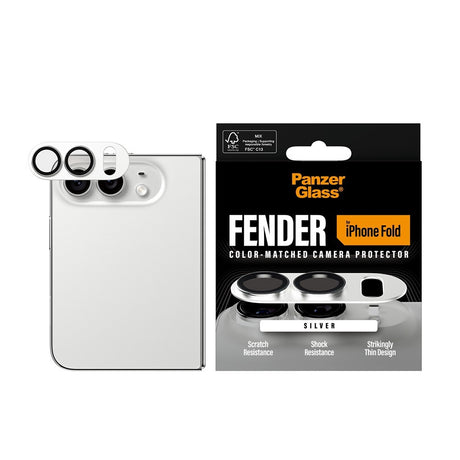 PanzerGlass iPhone Duo Kameraskydd Fender Silver