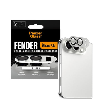 PanzerGlass iPhone Duo Kameraskydd Fender Silver