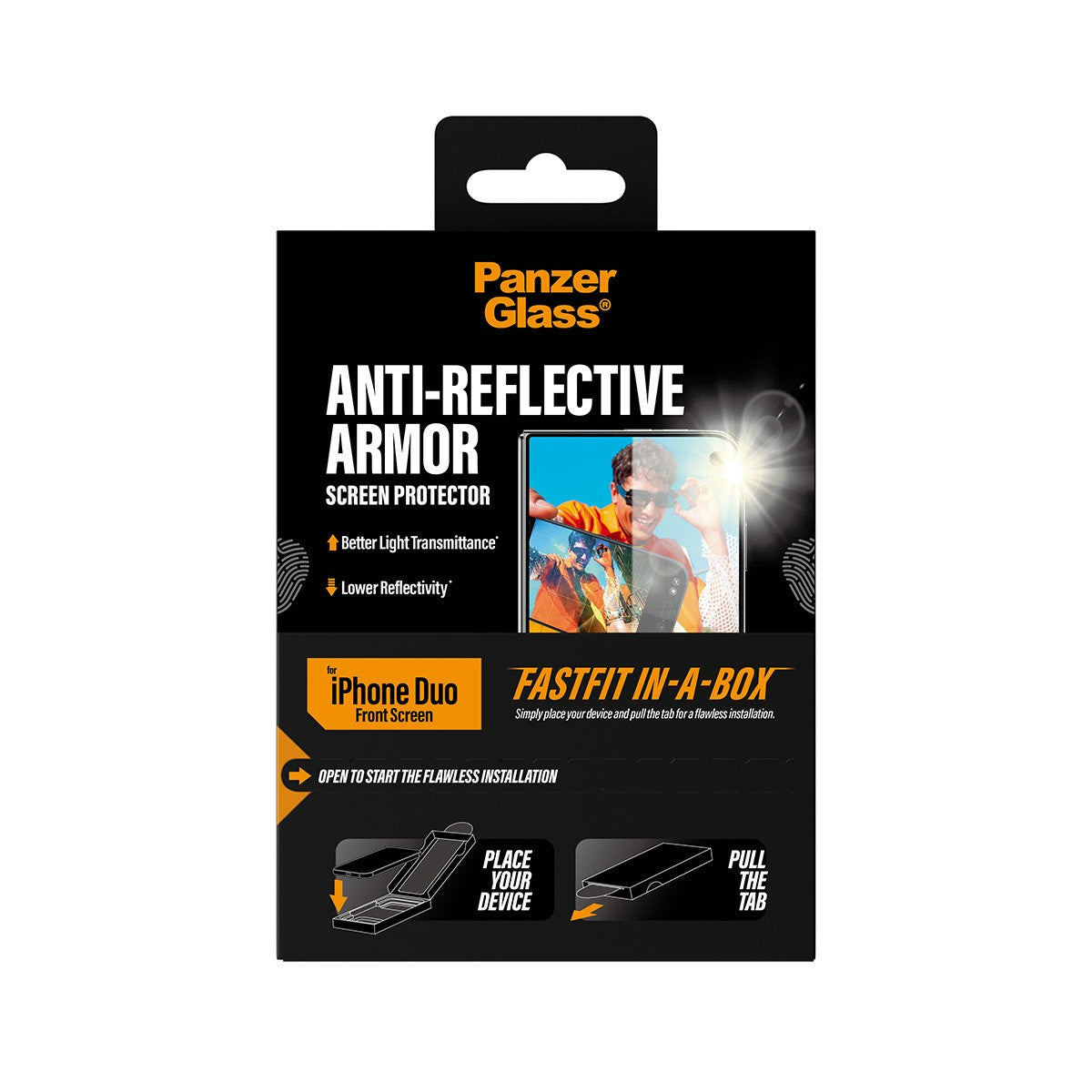 PanzerGlass iPhone Duo Skärmskydd Anti-reflective Armor Fastfit