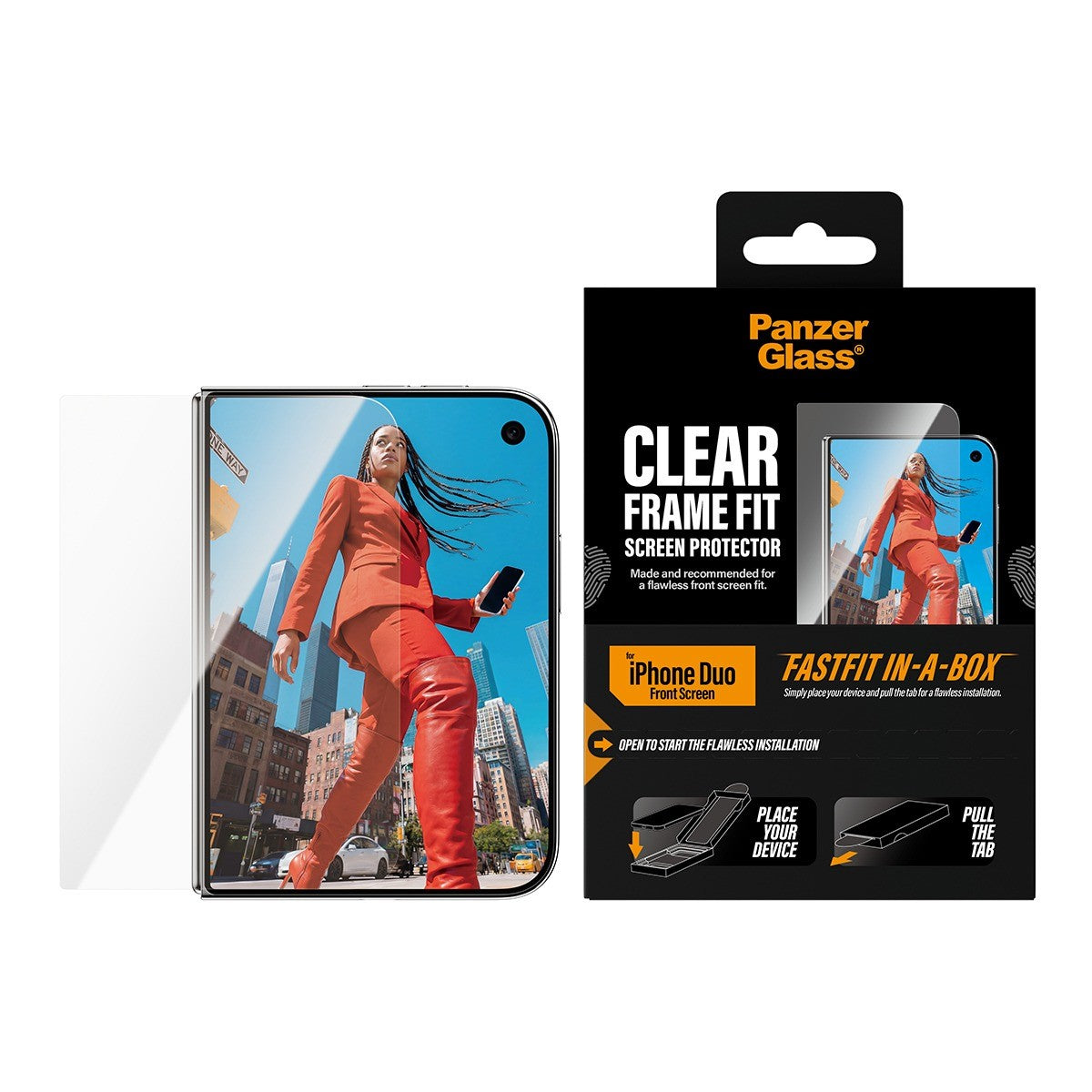 PanzerGlass iPhone Duo Skärmskydd Frame Fit Fastfit