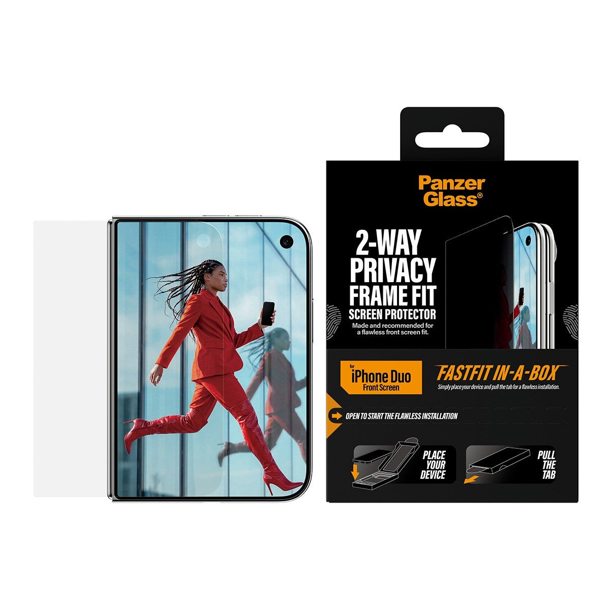 PanzerGlass iPhone Duo Skärmskydd Frame Fit Privacy Fastfit