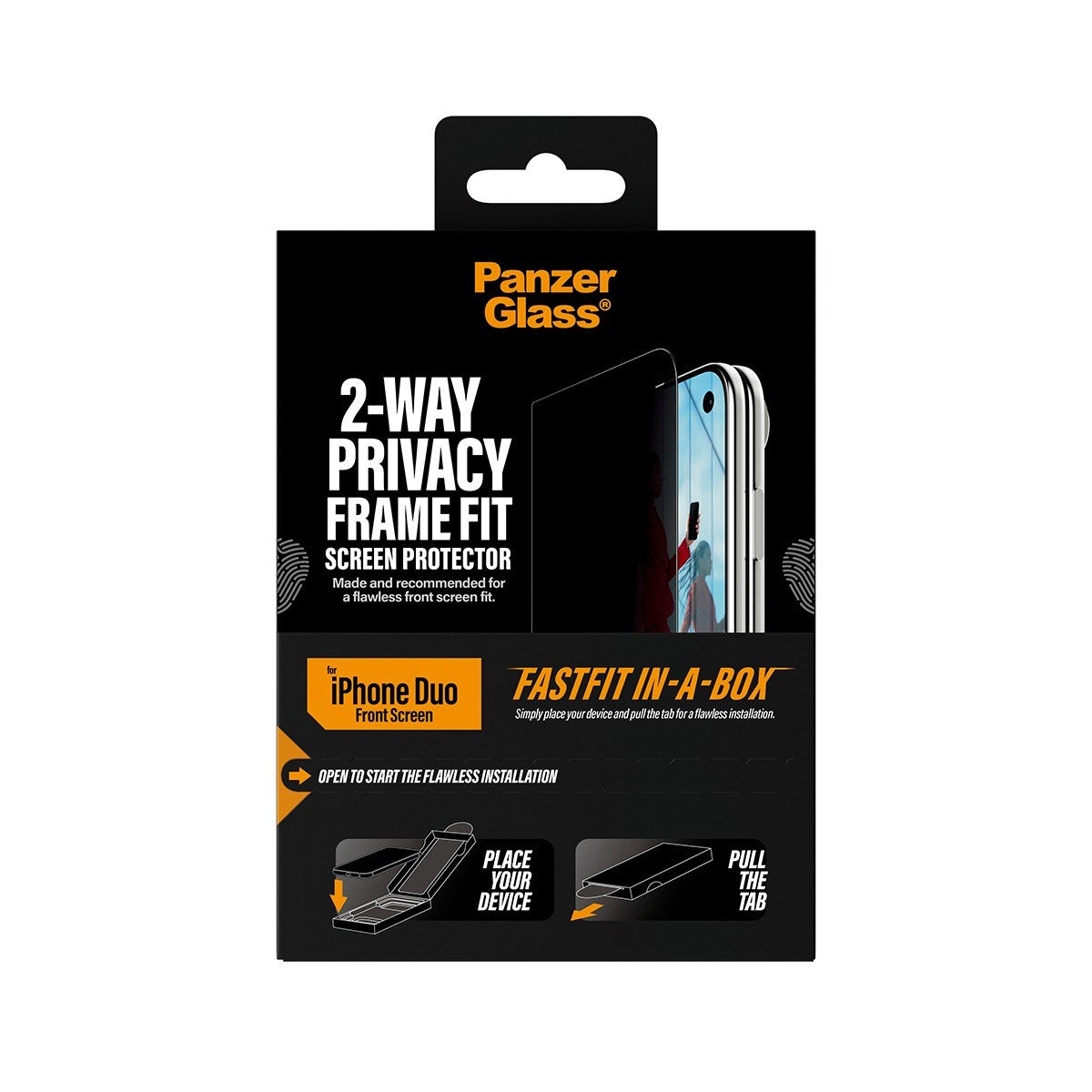 PanzerGlass iPhone Duo Skärmskydd Frame Fit Privacy Fastfit