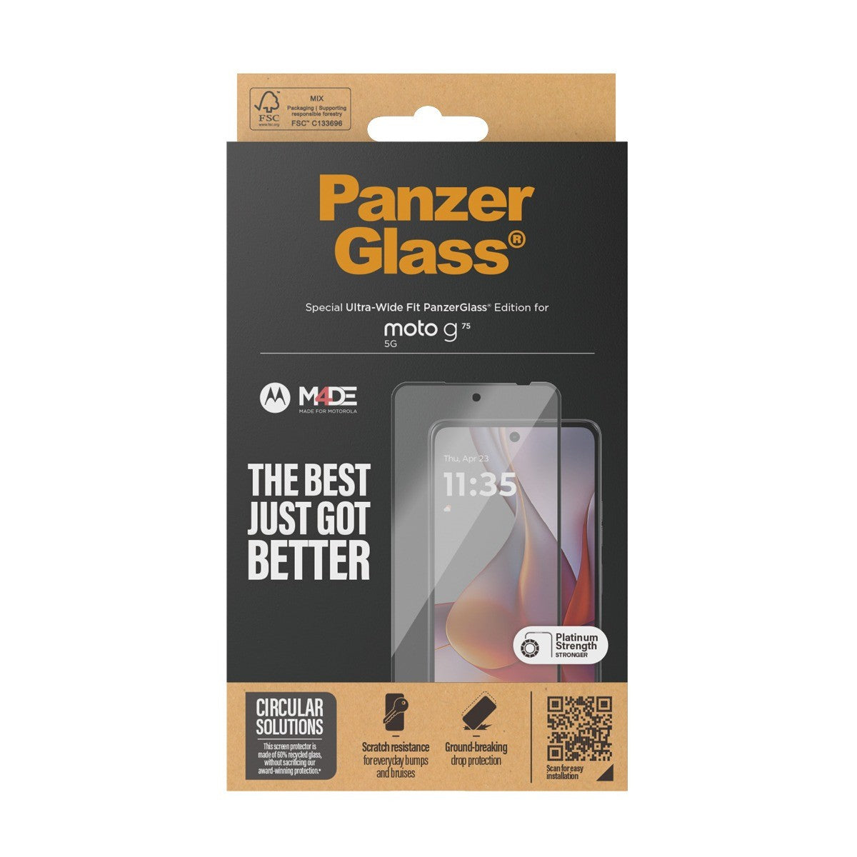 PanzerGlass Motorola Moto G75 Skärmskydd Ultra-Wide Fit