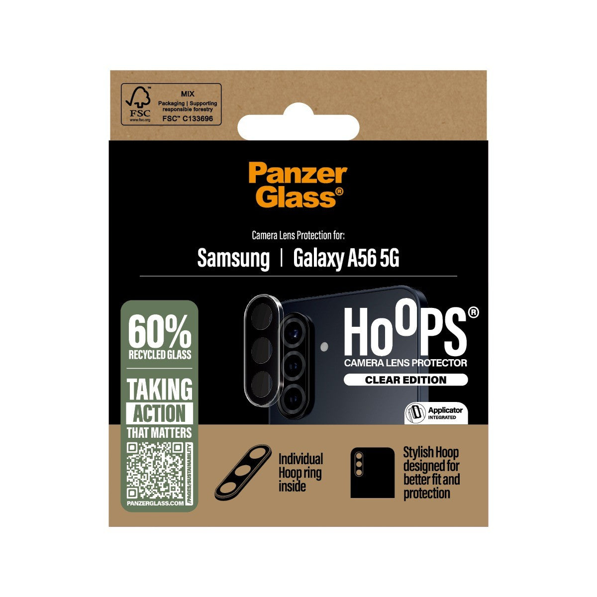 PanzerGlass Samsung Galaxy A56 Kameraskydd Hoops Transparent