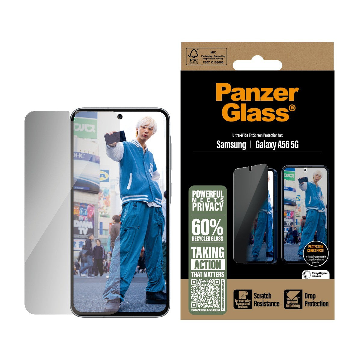 PanzerGlass Samsung Galaxy A56 Skärmskydd Ultra-Wide Fit Privacy Fastfit