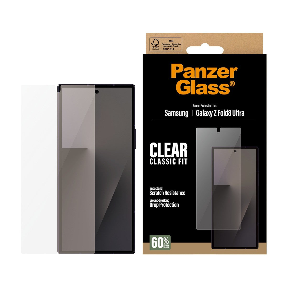 PanzerGlass Samsung Galaxy Z Fold 8 Ultra Skärmskydd Classic Fit
