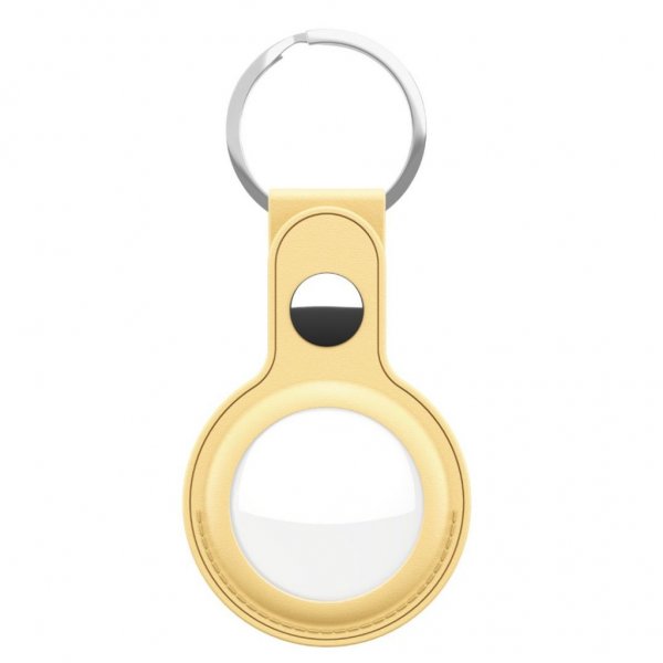 KeyBudz AirTag Hållare Läder 2-pack Gul
