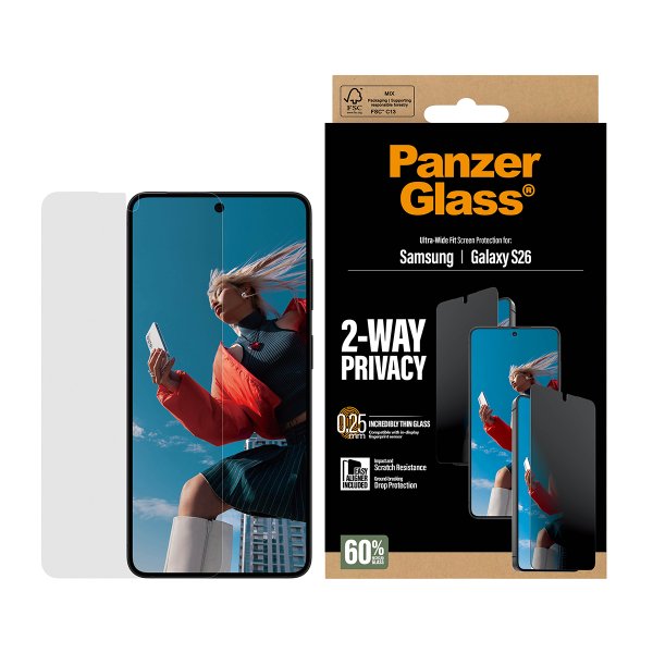 PanzerGlass Samsung Galaxy S26 Skärmskydd Ultra-Wide Fit Privacy EasyAligner