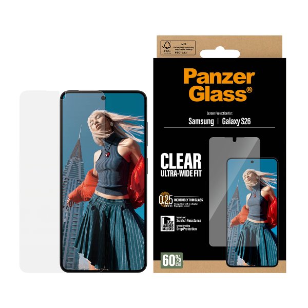 PanzerGlass Samsung Galaxy S26 Skärmskydd Ultra-Wide Fit EasyAligner
