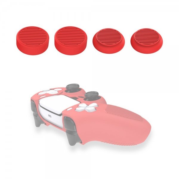 PlayStation 5 Spelkontroll Thumb Grips 4-pack Röd