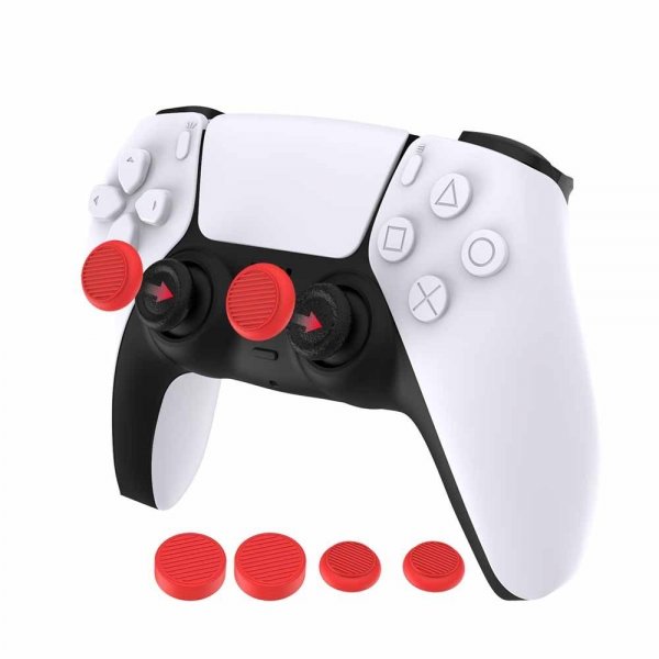 PlayStation 5 Spelkontroll Thumb Grips 4-pack Röd