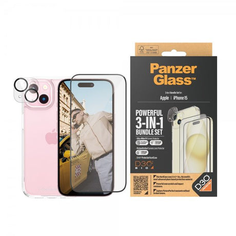 PanzerGlass iPhone 15 3-in-1 Bundle Set