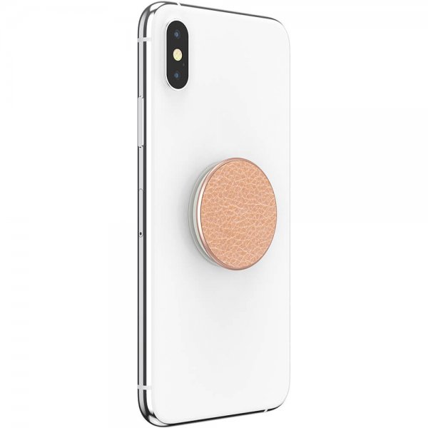 Popsockets PopGrip Premium Pebbled Vegan Leather Roseguld