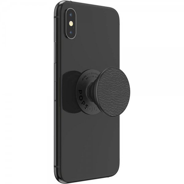 Popsockets PopGrip Premium Pebbled Vegan Leather Svart